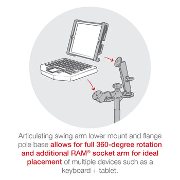 RAM® 8” Upper Pole and Double Ball Mount