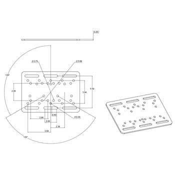 RAM® Lift Truck Overhead Guard Base with Ball - E Size