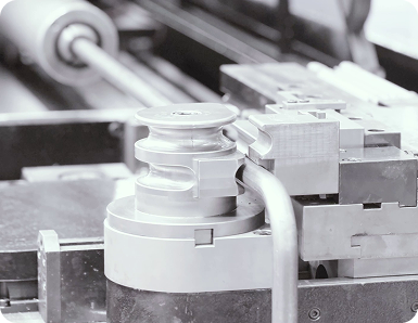 Thin pipe being bent