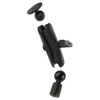 RAM® Universal Double Ball Mount with Round Plate and 1/2" NPT Thread