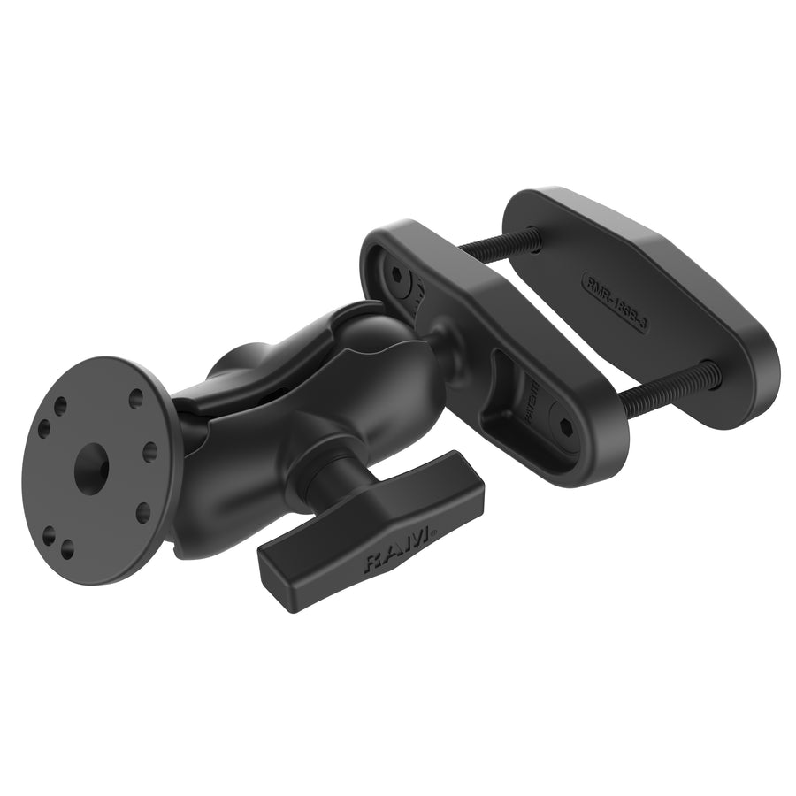 RAM® 3" Square Post Clamp Mount with Round AMPS Plate - Short Arm
