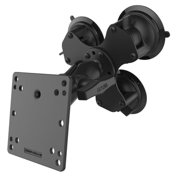 RAM-101U-B-SPX1:RAM-101U-B-SPX1_1:RAM Twist-Lock™ Triple Suction Mount with 100x100mm VESA Plate - Short