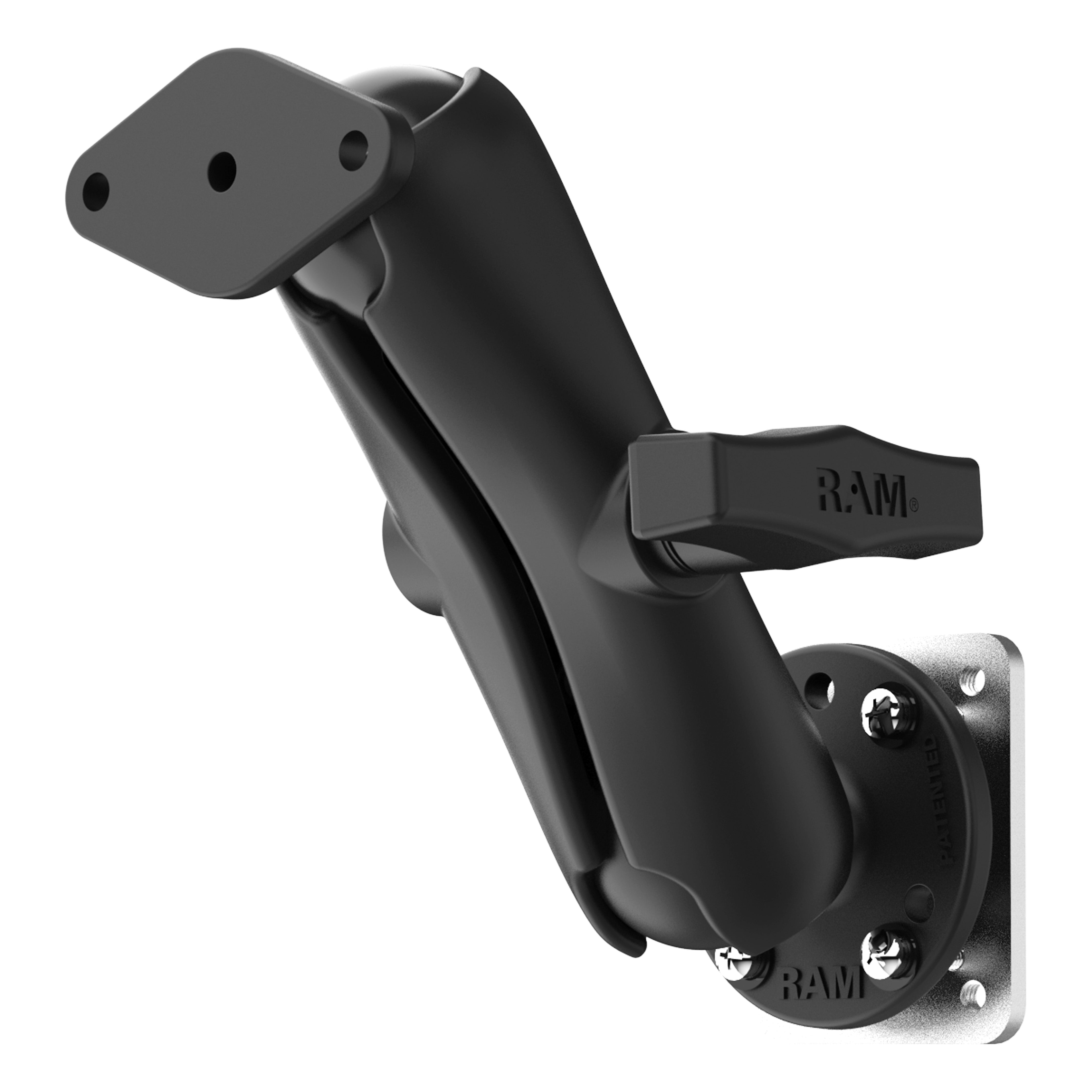 RAM® Dashboard Mount with Backing Plate & Diamond Plate - C Size Medium ...