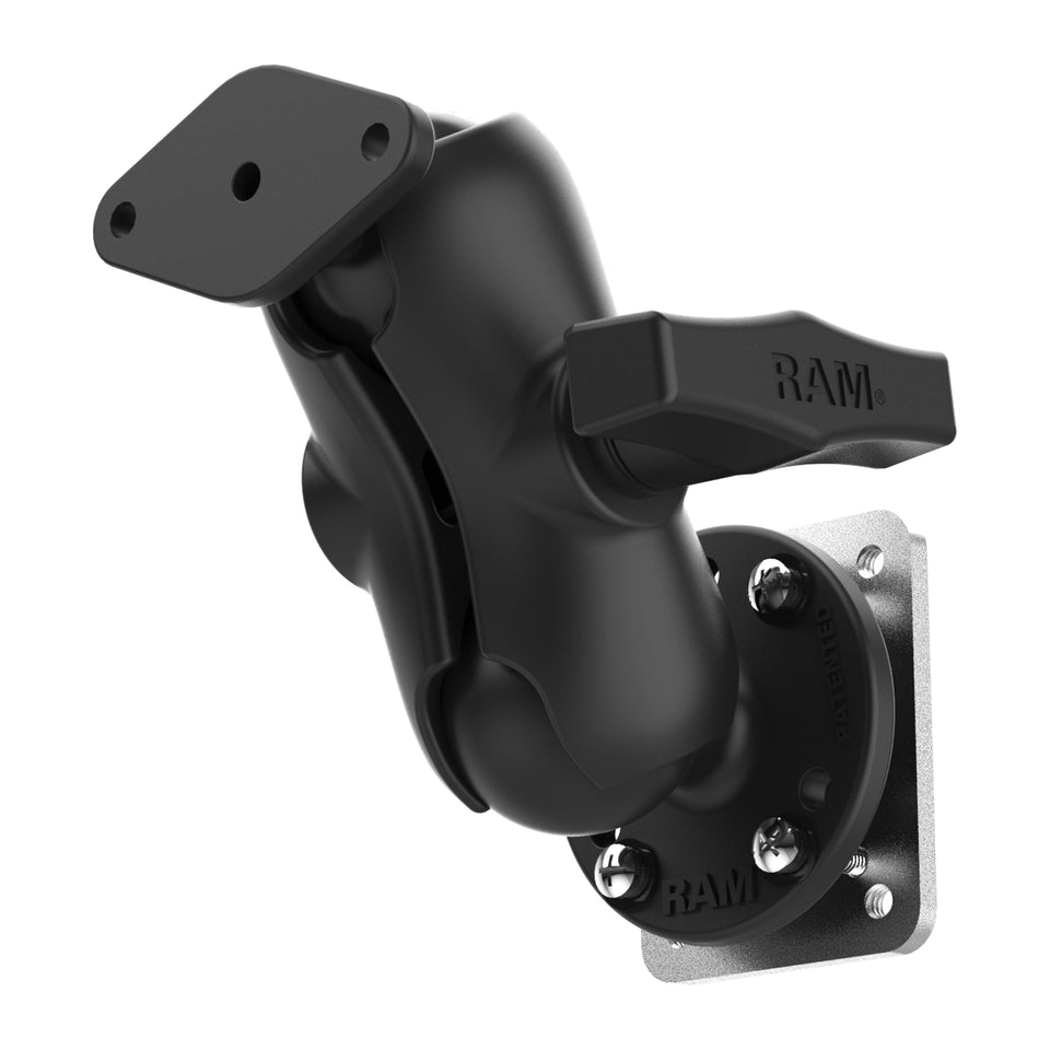 RAM® Dashboard Mount with Backing Plate & Diamond Plate - C Size Short ...
