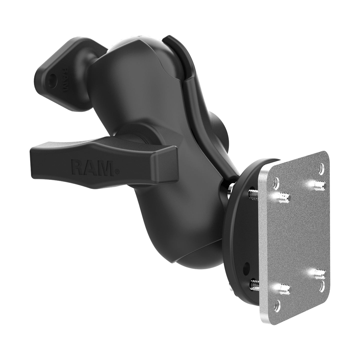 RAM® Dashboard Mount with Backing Plate & Diamond Plate - C Size Short ...