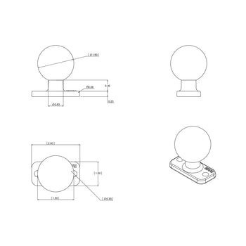 RAM® Ball Base with 1.5" 2-Hole Pattern - C Size