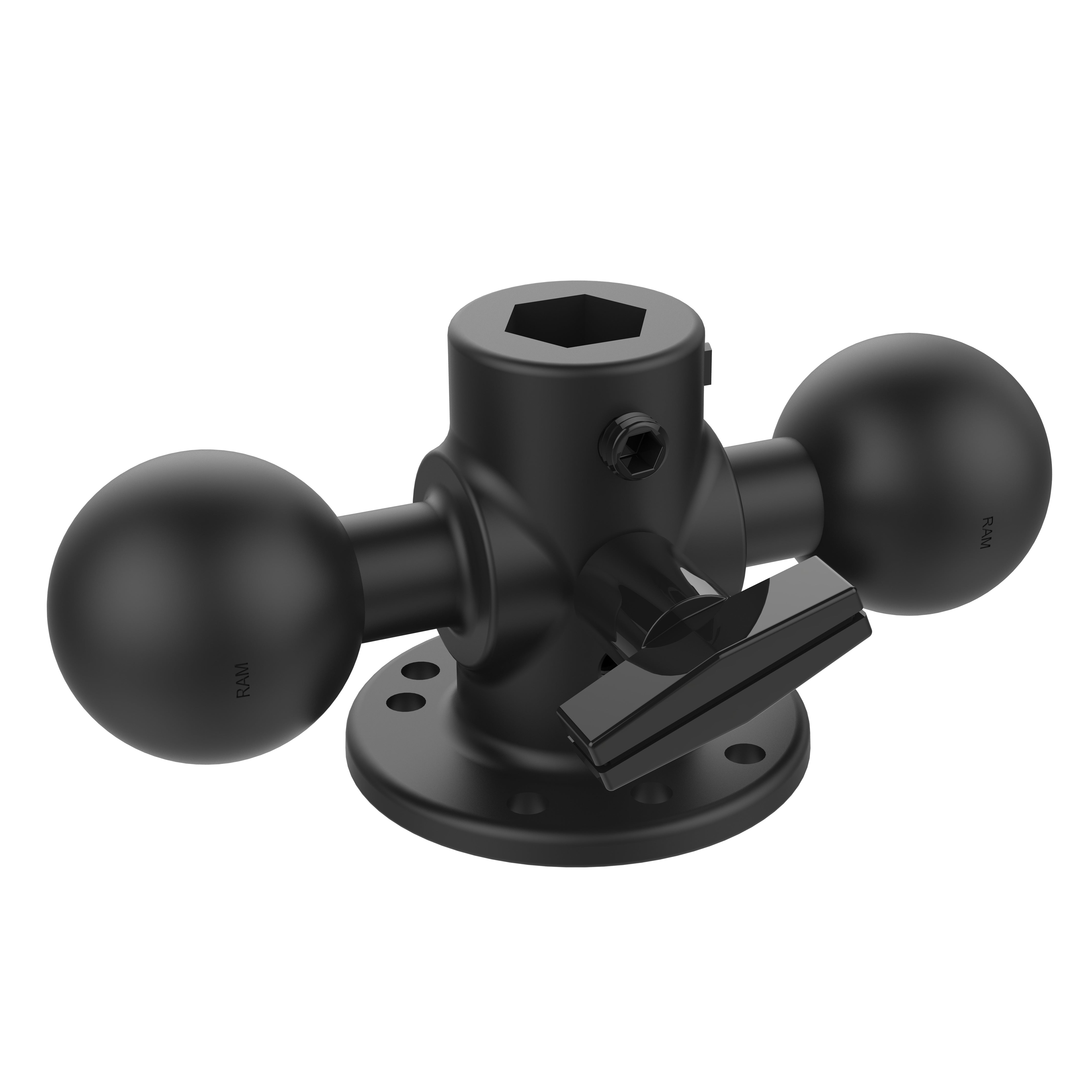RAM® Double Ball Adapter with Round Base and Knob – RAM Mounts