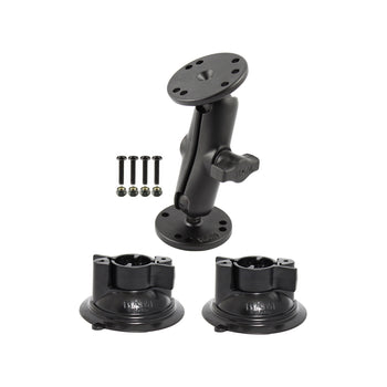 RAM-333-102-KRA1:RAM-333-102-KRA1_1:RAM Double Ball Mount with Two RAM Twist-Lock™ Suction Cup Bases