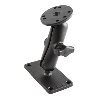 RAM-B-101-24U:RAM-B-101-24U_1:RAM Double Ball Mount with Round Plate and 2" x 4" Plate - Medium