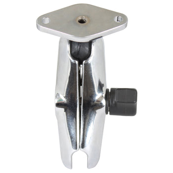 RAM® Chrome Double Socket Arm with Diamond Plate - Medium Arm
