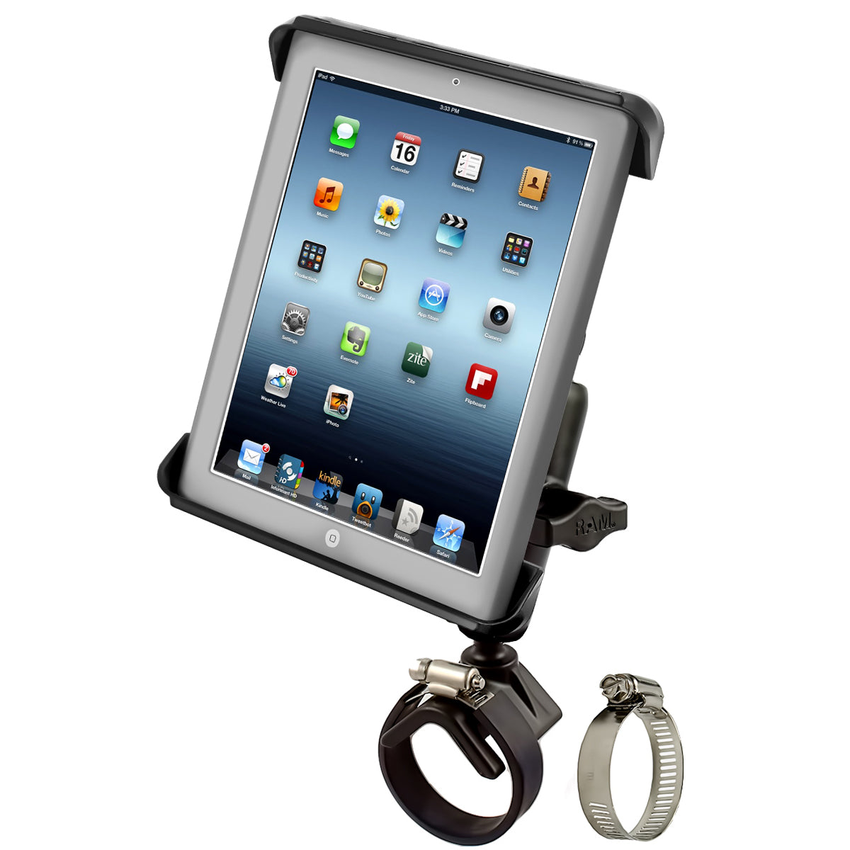 RAM® Tab-Tite™ Mount with Strap Hose Clamp Base for iPad Gen 1-4 +
