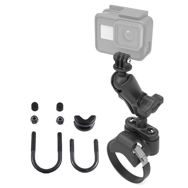 RAM® ATV/Side By Side Handlebar U-Bolt Mount with Action Camera