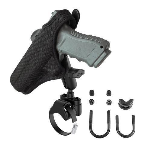 RAM® ATV/Side By Side Double Ball Rail Mount with Gun Holster Clip