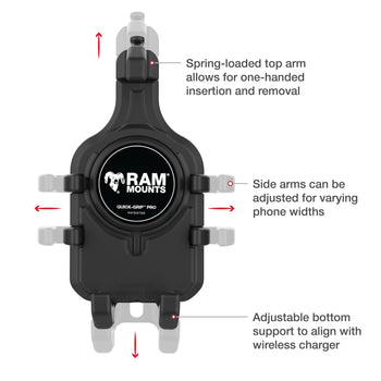 RAM® Quick-Grip™ Pro Phone Mount with Handlebar U-Bolt Base - Short