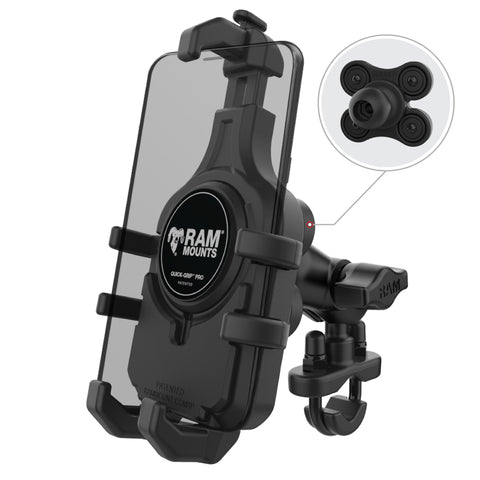 RAM® Quick-Grip™ Pro Vibration Damping Phone Mount with U-Bolt Base