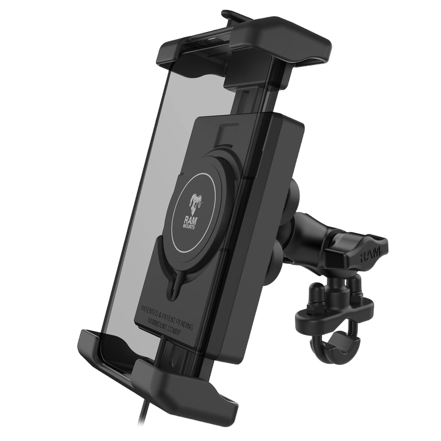 RAM® Quick-Grip™ Pro XL Vibration Damping Phone Mount & Qi2 15W Charger