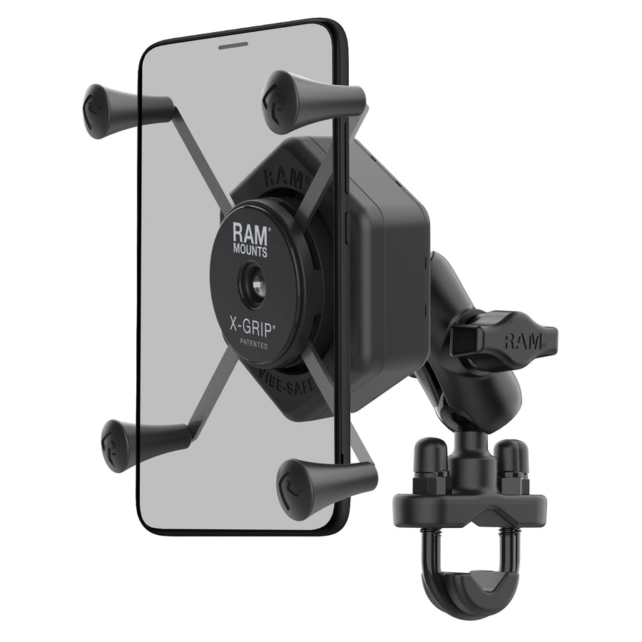 RAM® X-Grip® Large Phone Mount with Vibe-Safe™ & U-Bolt Base - Short