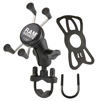 RAM® X-Grip® Phone Mount with Handlebar U-Bolt Base - Short