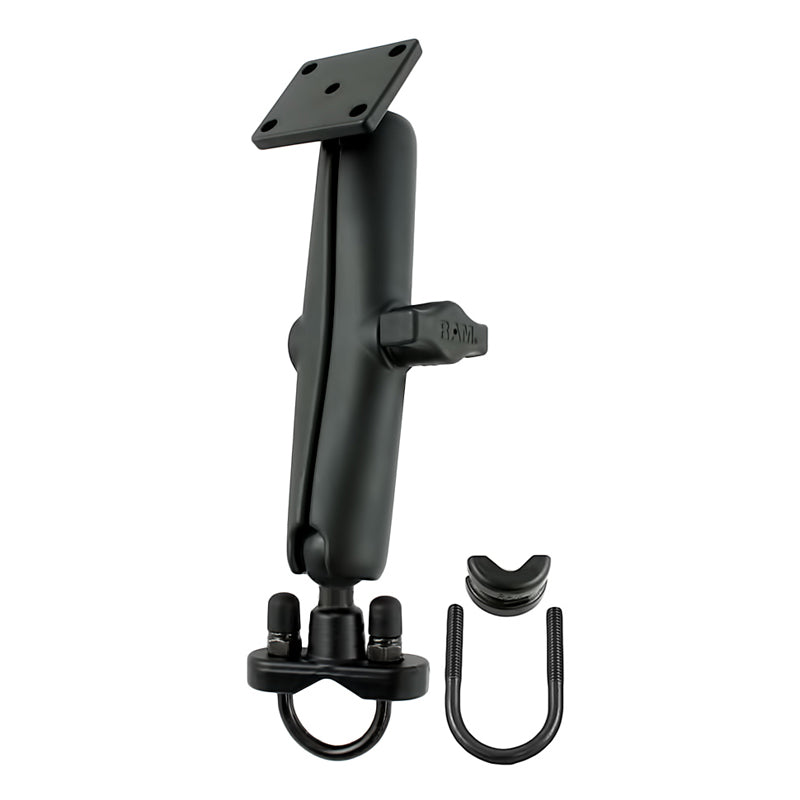 RAM® Handlebar U-Bolt Double Ball Mount with Rectangle AMPS Plate