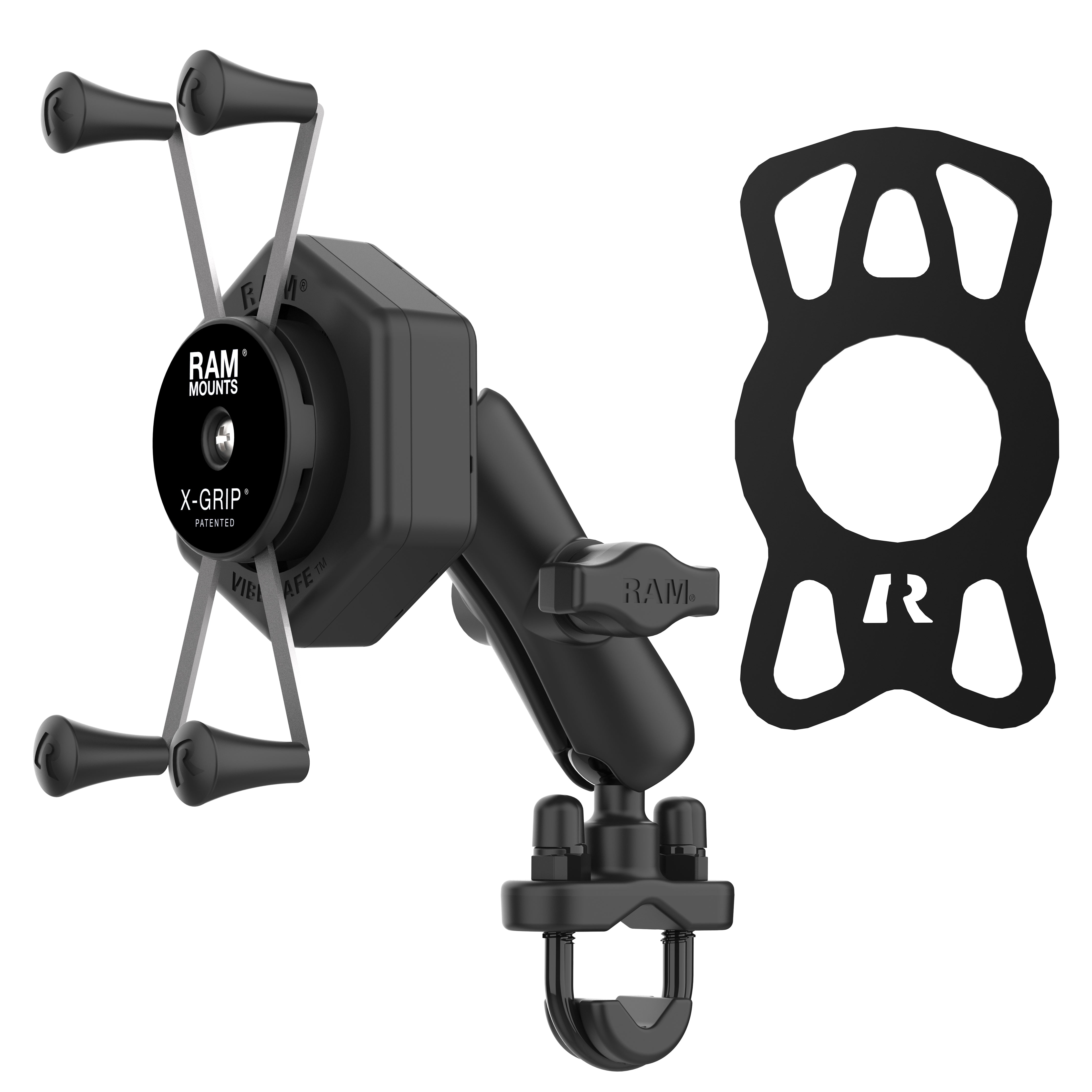 RAM® X-Grip® Large Phone Mount with Vibe-Safe™ & U-Bolt Base