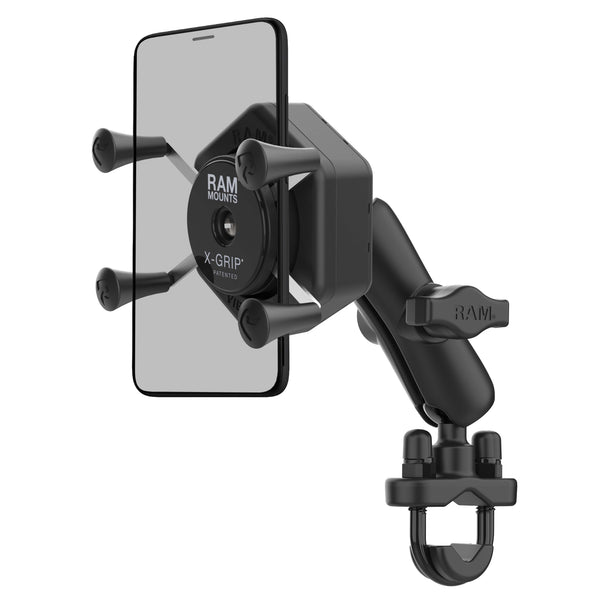 RAM MOUNTS X-GRIP スマートフォンマウント RAM® X-Grip® Phone Mount with Vibe-Safe™ & U-Bolt Base - Medium