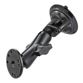 RAM-B-166-202U:RAM-B-166-202U_1:RAM Twist-Lock™ Suction Cup Double Ball Mount with Round Plate - Medium