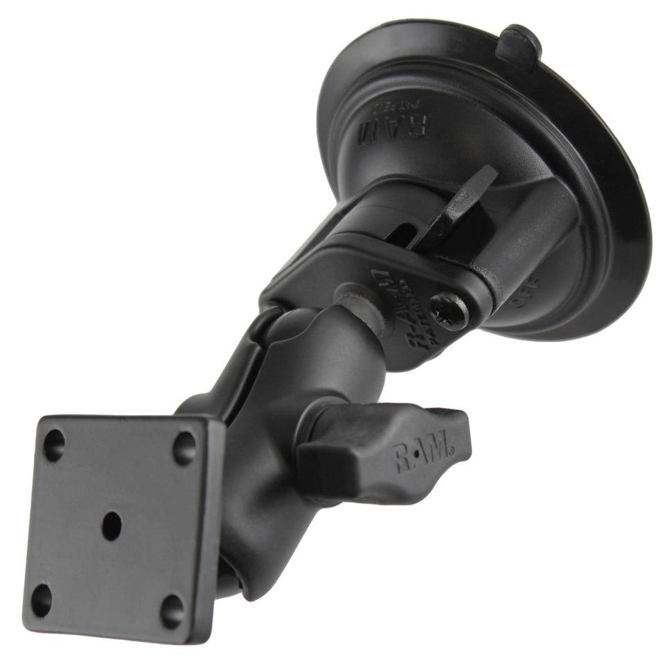 RAM® Twist-Lock™ Suction Cup Double Ball Mount with AMPS Hole Pattern ...