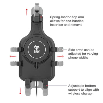 RAM® Quick-Grip™ Pro Suction Cup Mount with Qi2 15W Wireless Charger
