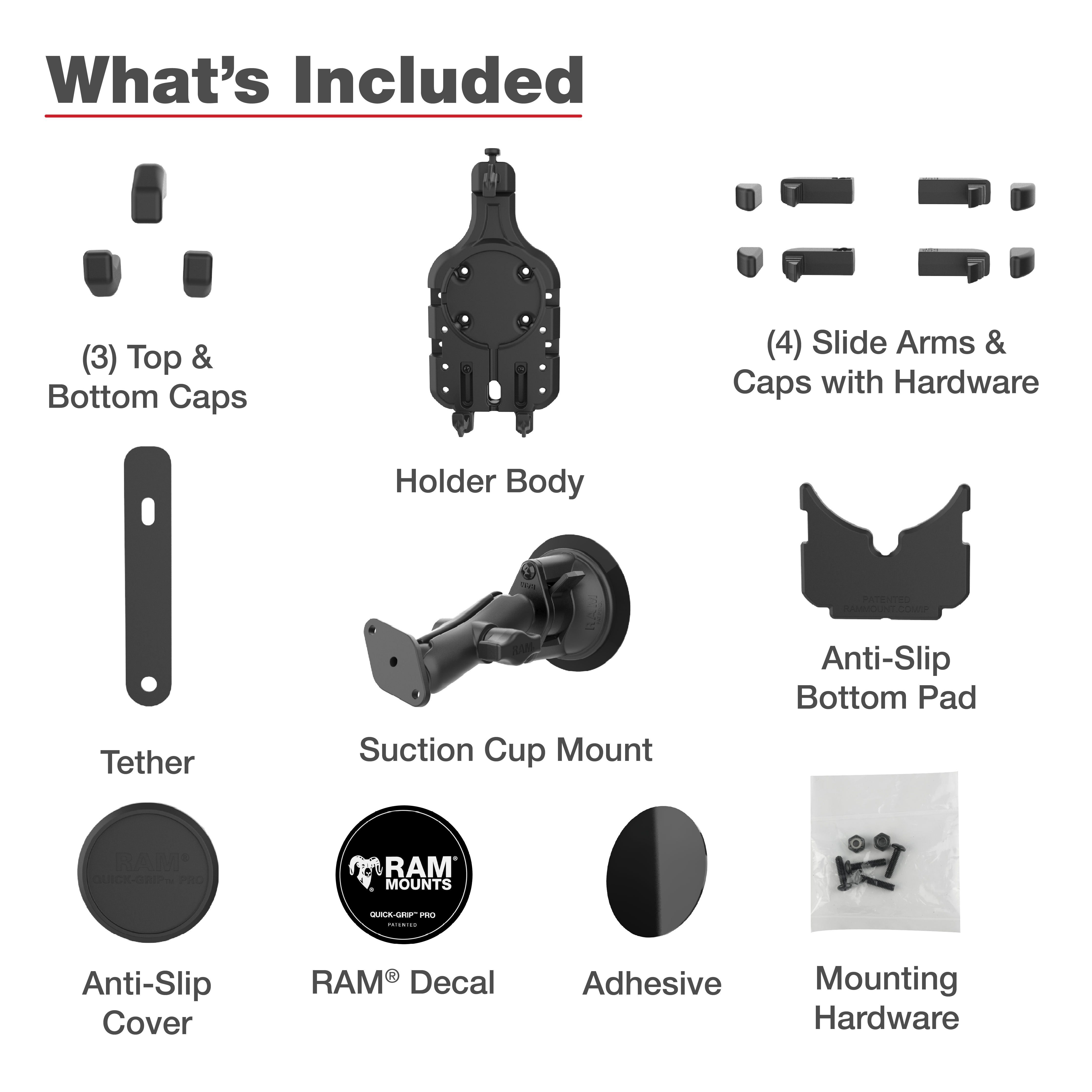RAM® Quick-Grip™ Pro Phone Mount with Twist-Lock™ Suction Cup