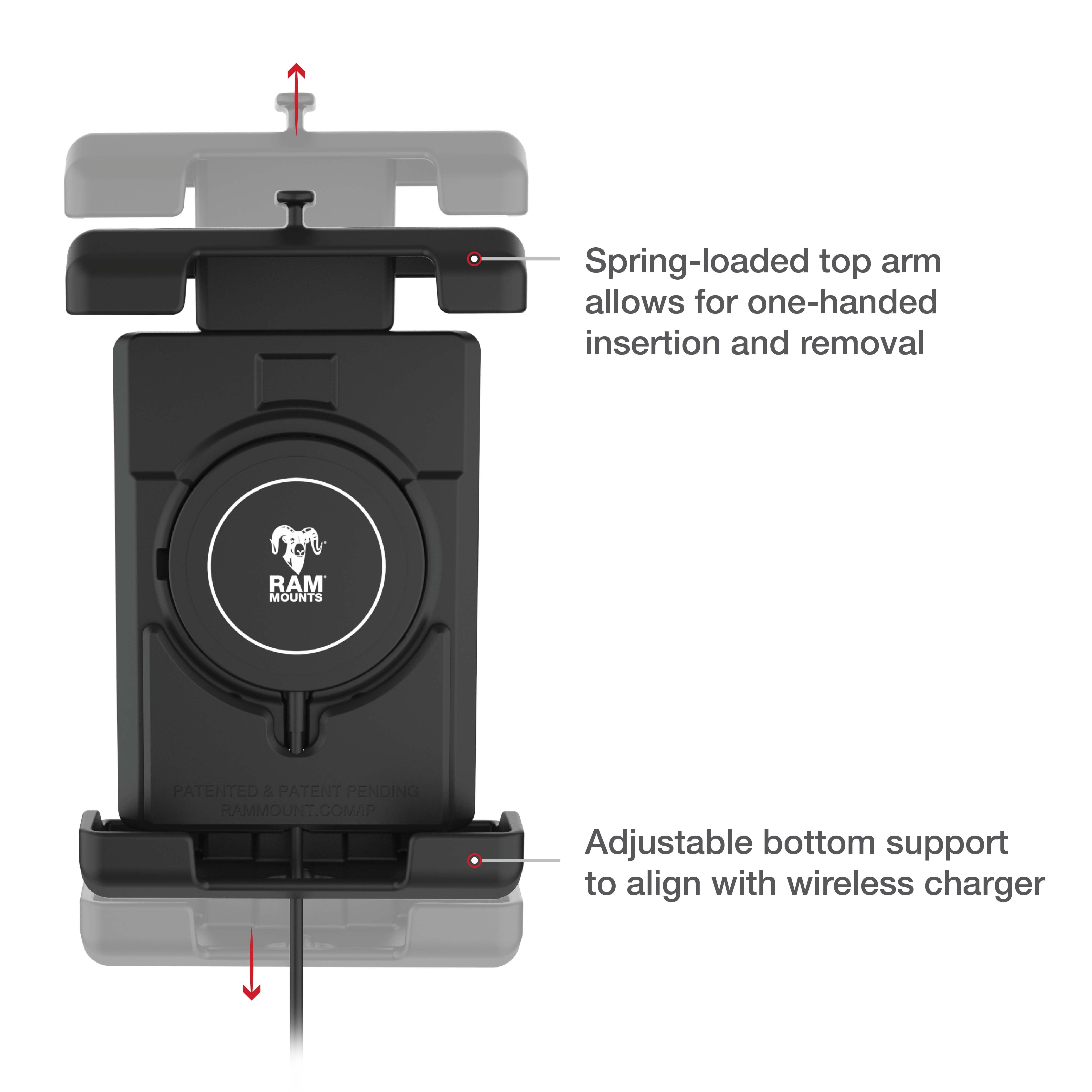 RAM® Quick-Grip™ Pro XL Suction Cup Mount with Qi2 15W Wireless