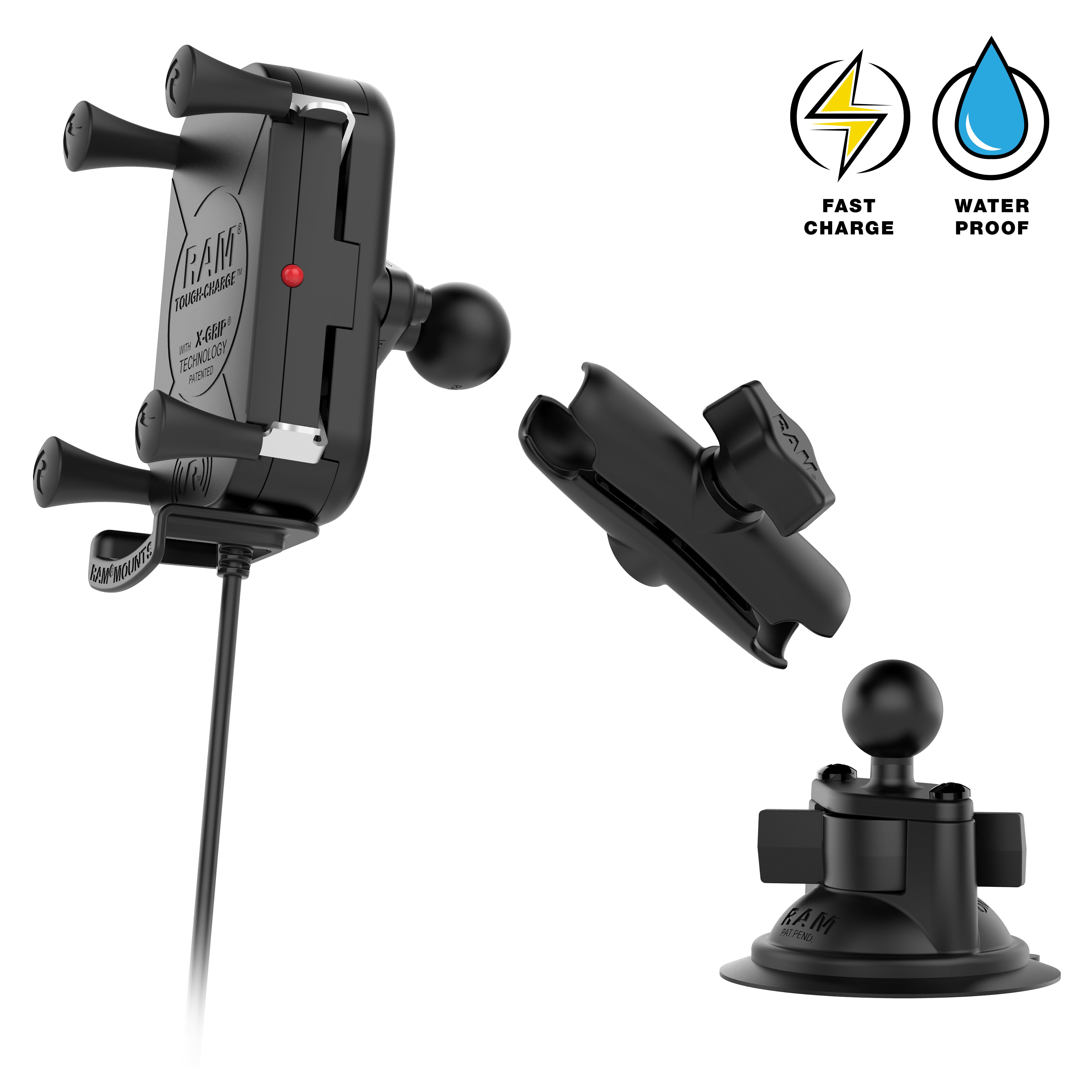 RAM® Tough-Charge™ 15W Wireless Charging Suction Cup Mount – RAM