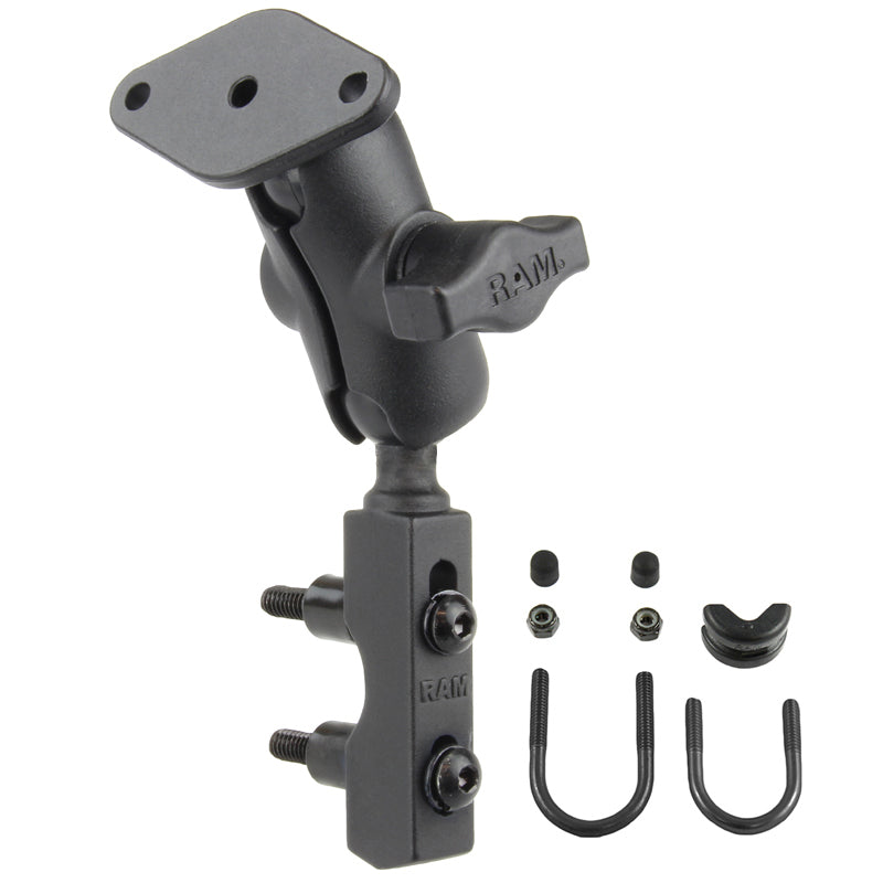RAM® Motorcycle Brake/Clutch Reservoir Mount with Diamond Plate - Short