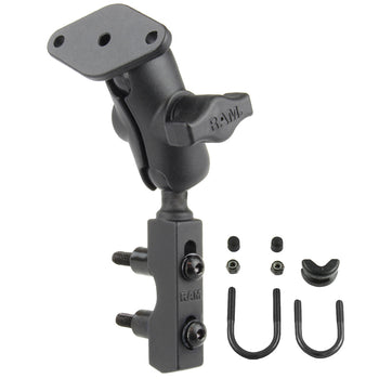 RAM-B-174U-A:RAM-B-174U-A_1:RAM Motorcycle Brake/Clutch Reservoir Mount with Diamond Plate - Short
