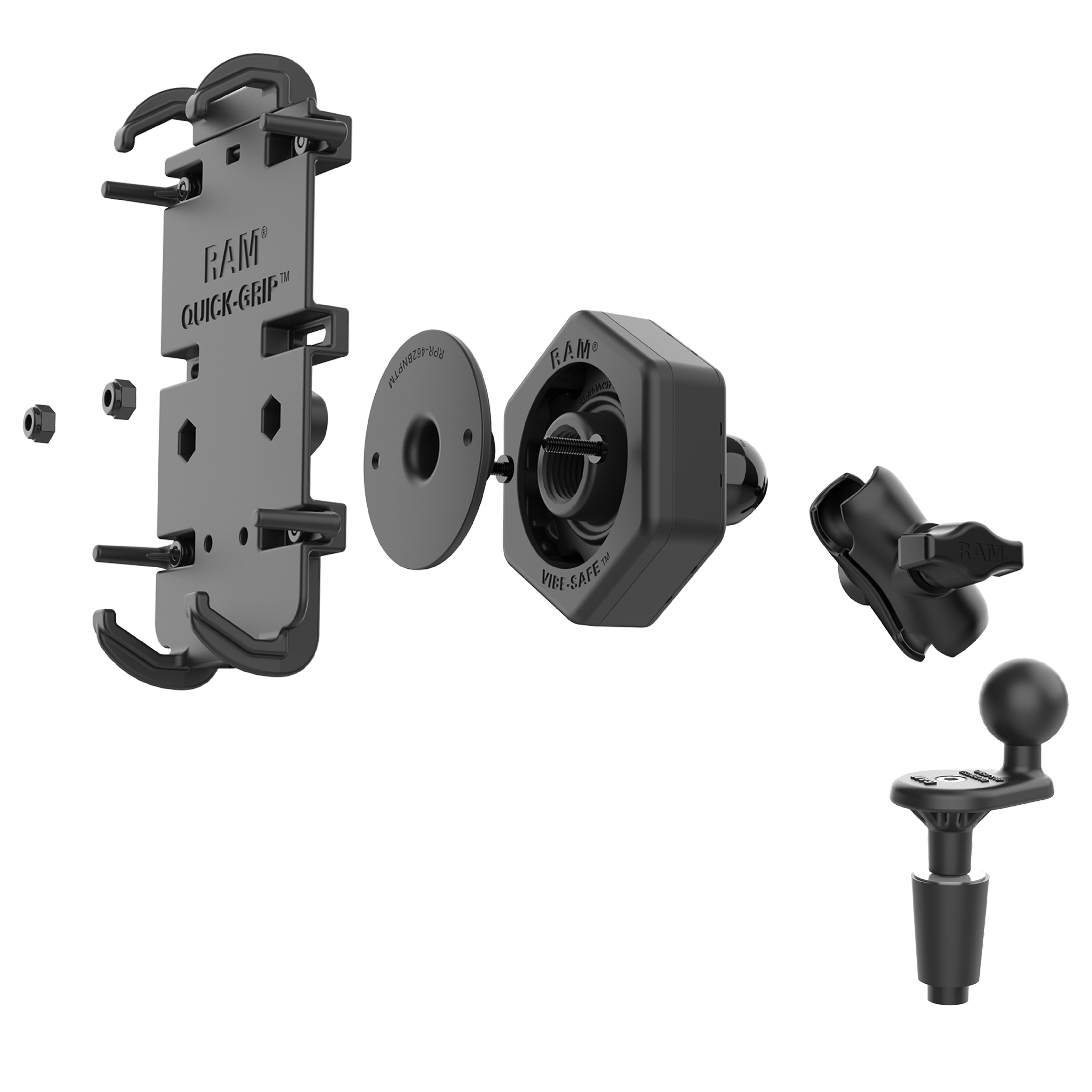 RAM® Quick-Grip™ XL Phone Mount with Vibe-Safe™ & Fork Stem Base