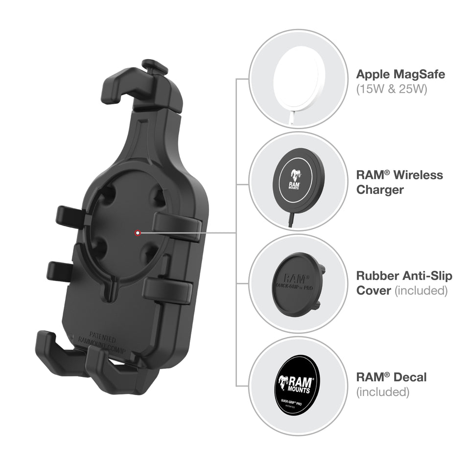 RAM® Quick-Grip™ Pro Phone Mount with Fork Stem Base - Short – RAM Mounts
