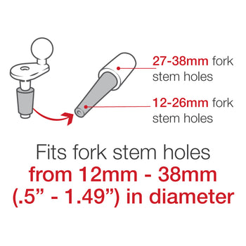 RAM® Motorcycle Fork Stem Double Ball Mount
