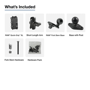 RAM® Quick-Grip™ XL Phone Holder with Fork Stem Wedge Base - Short
