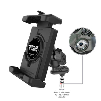 RAM® Quick-Grip™ Pro XL Phone Mount with Fork Stem Wedge Base - Short