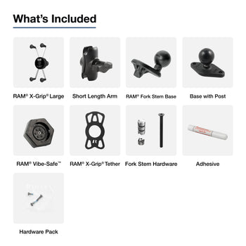 UNPKD RAM STEM MOUNT SHORT ARM & RAM X-GRIP WITH VIBE-SAFE