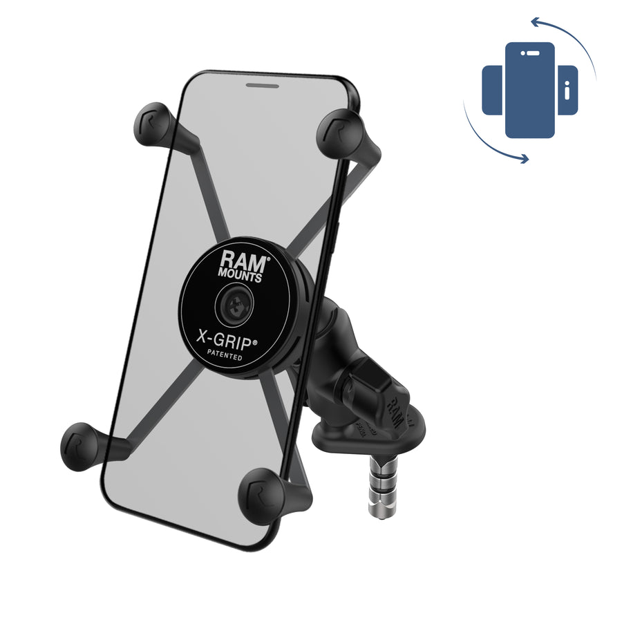 RAM® Rotating X-Grip® Large Phone Holder with Fork Stem Base - Short