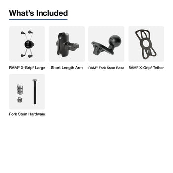 RAM® Rotating X-Grip® Large Phone Holder with Fork Stem Base - Short