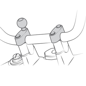 RAM® Handlebar Clamp Mount with M8 Bolts and Round Plate - Short