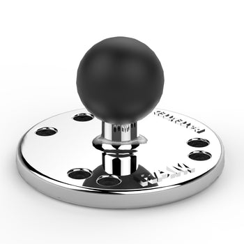 RAM-B-202CHU:RAM-B-202CHU_1:RAM Chrome Round Plate with Ball
