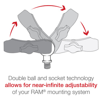 RAM® Ball Adapter with 3/8"-16 Threaded Post & Lock Washer - B Size