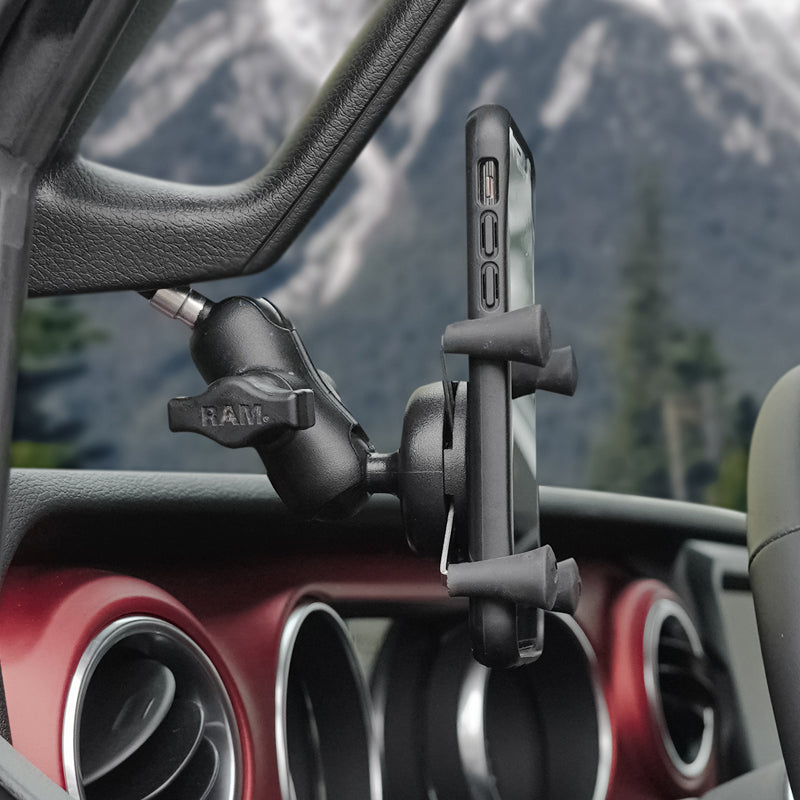 RAM® X-Grip® Phone Mount with Motorcycle Handlebar Clamp Base – RAM Mounts
