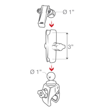 RAM® Tough-Claw™ Small Clamp Mount with Garmin Spine Clip Holder