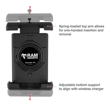 RAM® Quick-Grip™ Pro XL Phone Mount with Small Tough-Claw™ Base - Medium