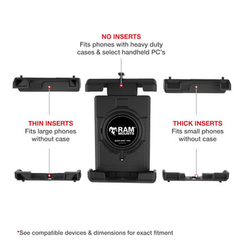 RAM® Quick-Grip™ Pro XL Phone Mount with Small Tough-Claw™ Base - Medium