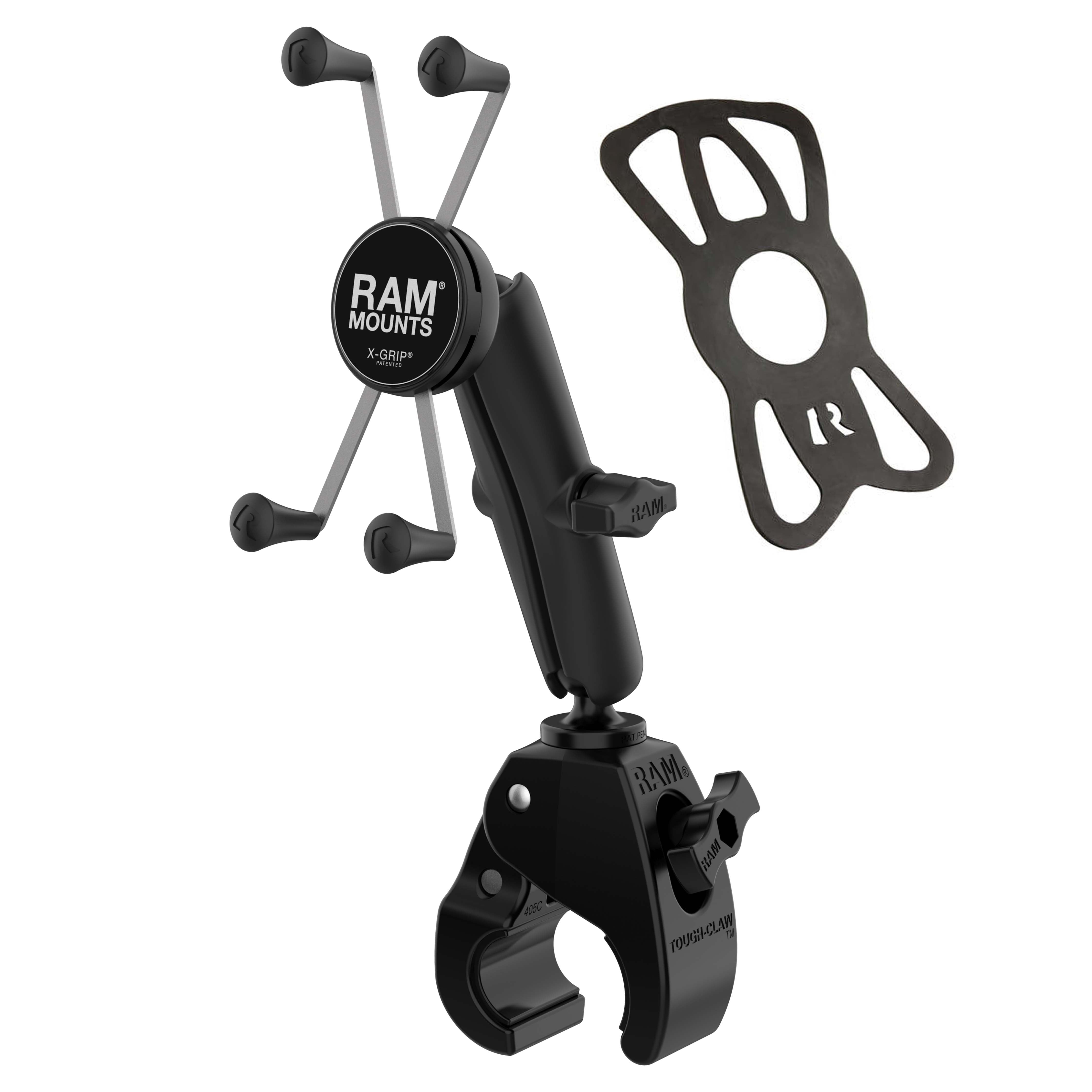 RAM® X-Grip® Large Phone Mount with Tough-Claw™ Medium Clamp Base