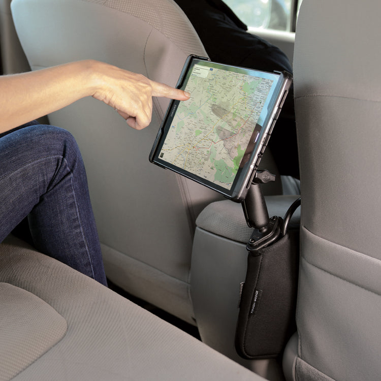 RAM® Tough-Wedge™ Mounted in Vehicle with Tablet for Backseat Viewing | RAM® Mounts